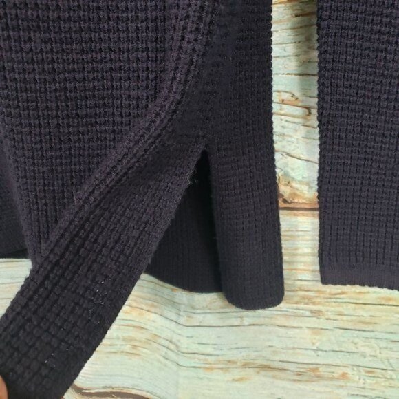 NLST Men's Navy Blue Knit Sweater Long Sleeves Side Slits Size Medium NWOT - Picture 4 of 8